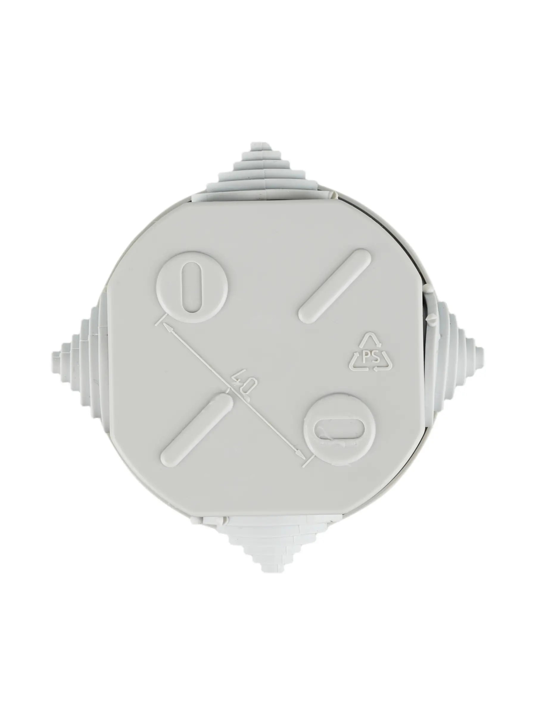 Коробка распаячная КМ41237 для открытой проводки безгалогенная (HF) D=75х40мм IP44 4 гермоввода серая IEK