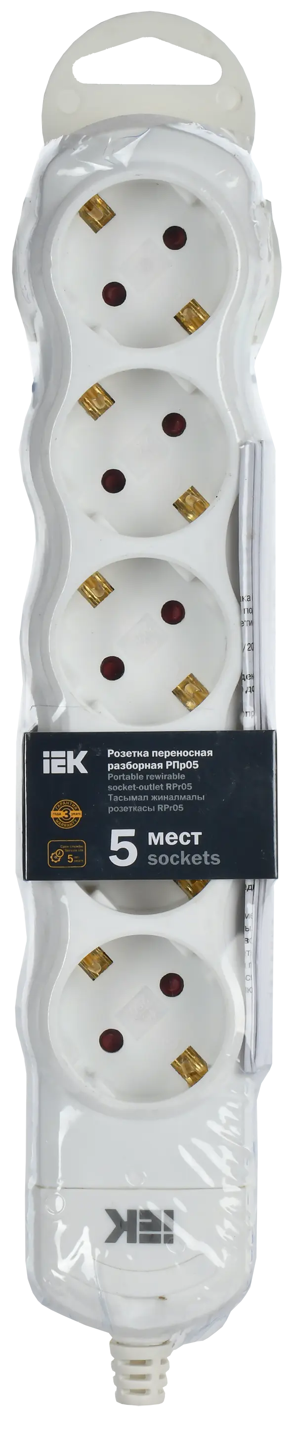 Розетка переносная разборная РПр05 5 мест IEK Розетка переносная разборная РПр05 5 мест IEK