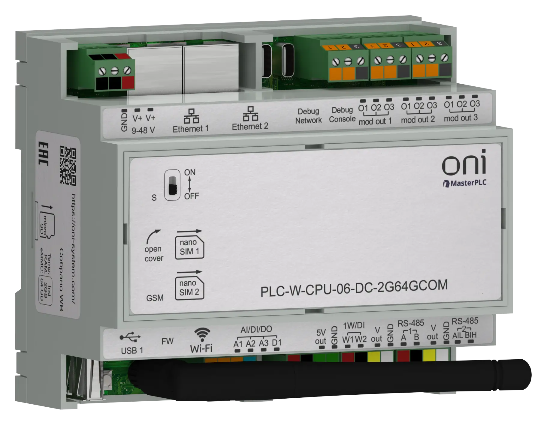 ПЛК W. CPU 6 IO 2GB RAM 64GB ROM 24 В DC коммерческого исполнения ONI ПЛК W. CPU 6 IO 2GB RAM 64GB ROM 24 В DC коммерческого исполнения ONI