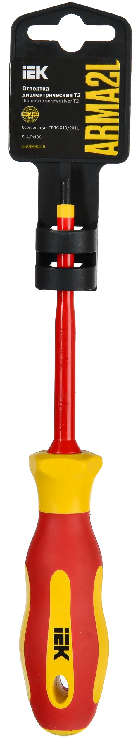 ARMA2L 5 Отвертка диэлектрическая SL4,0х100 Т2 IEK ARMA2L 5 Отвертка диэлектрическая SL4,0х100 Т2 IEK