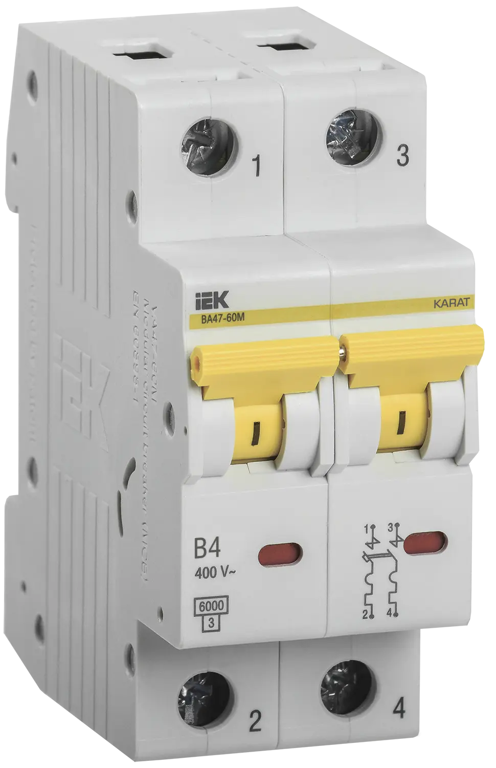KARAT Автоматический выключатель ВА47-60M 2P B 4А 6кА IEK