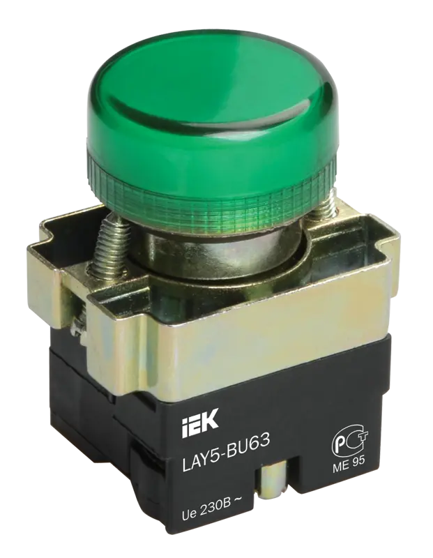 Индикатор LAY5-BU63 зеленого цвета d22мм IEK