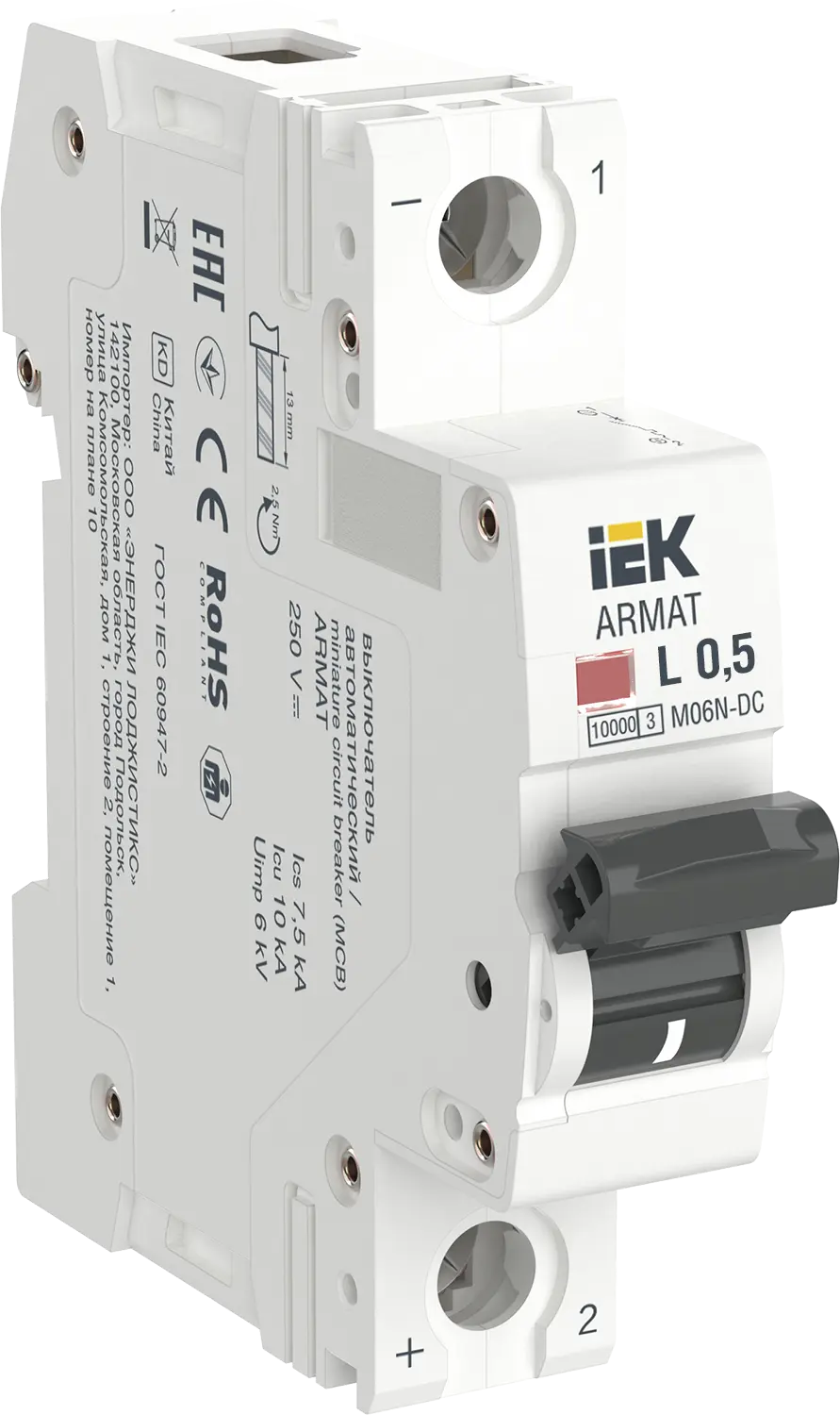 ARMAT Автоматический выключатель M06N-DC 1P L 0,5А IEK ARMAT Автоматический выключатель M06N-DC 1P L 0,5А IEK