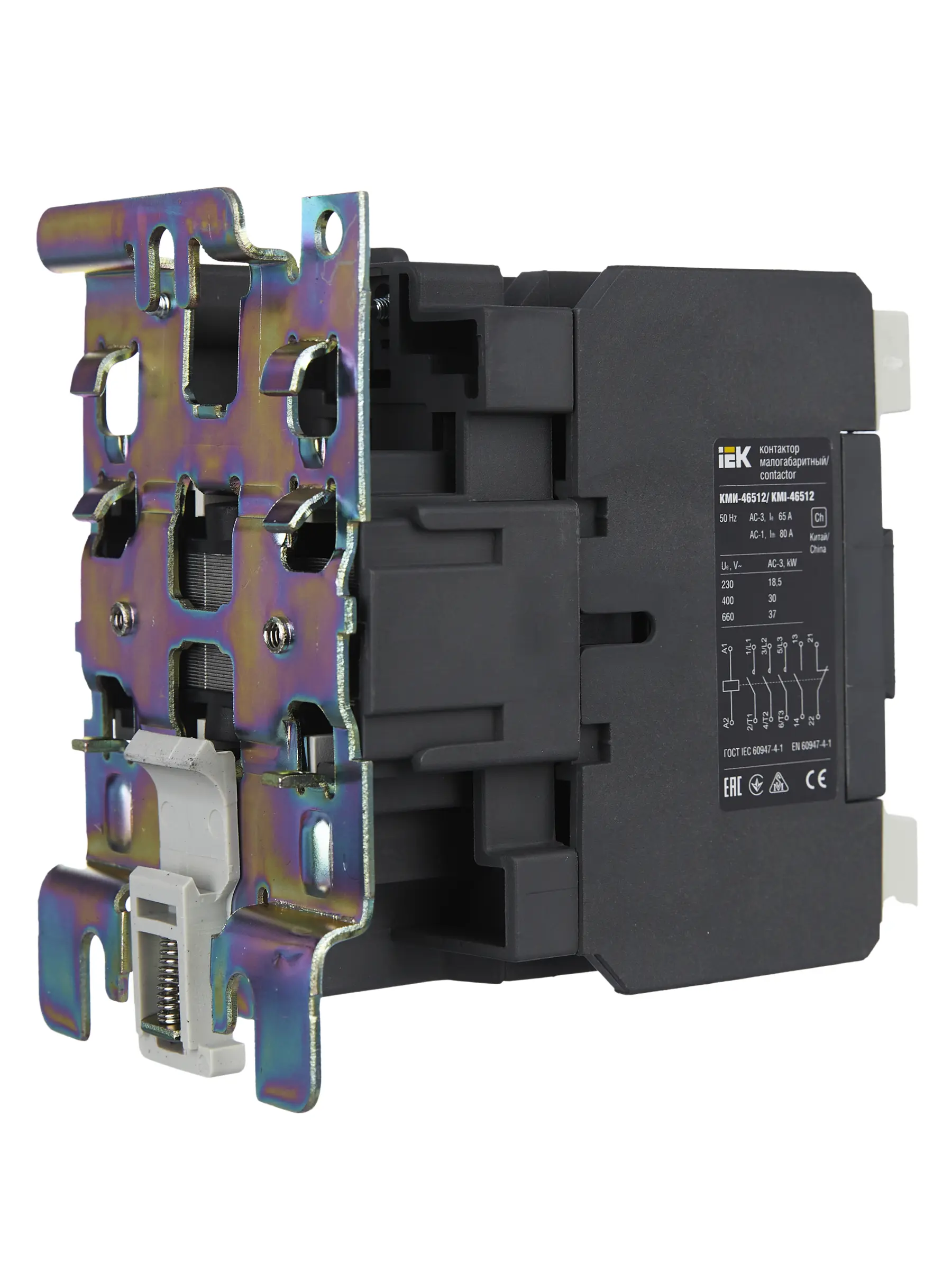 Контактор КМИ-46512 65А 230В/АС3 1NO;1NC IEK