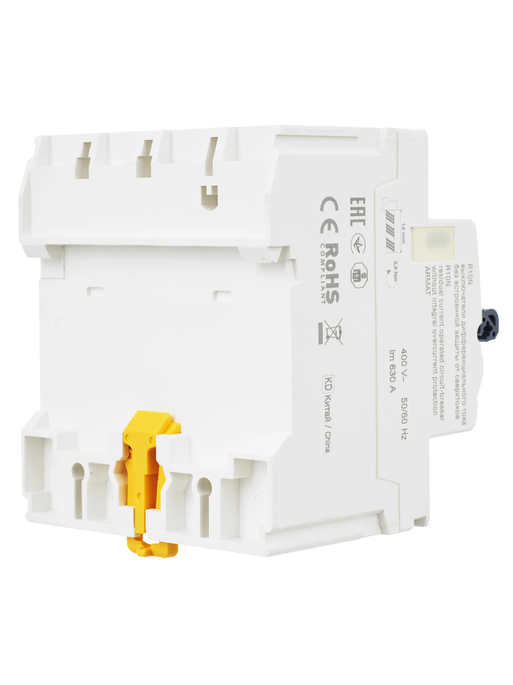 ARMAT Выключатель дифференциального тока R10N 4P 63А 30мА тип AC IEK