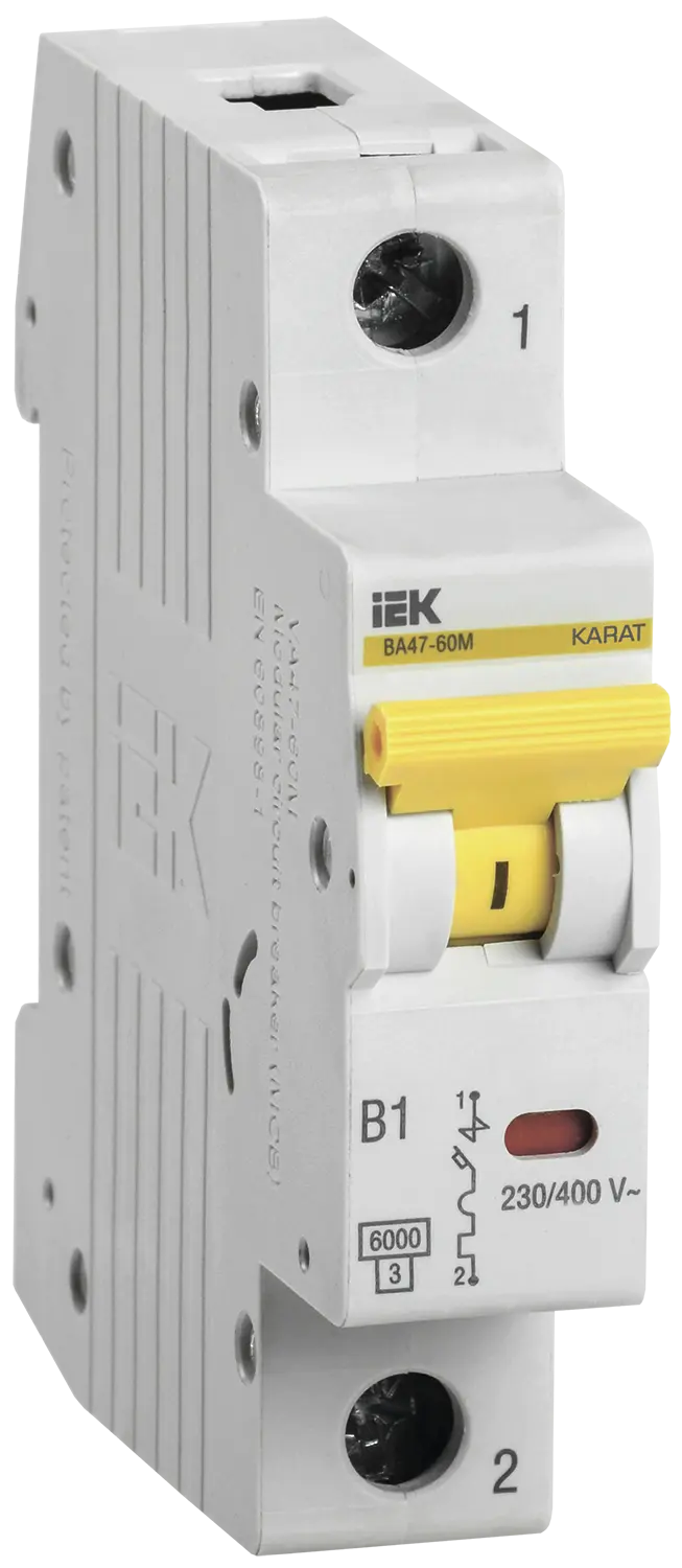 KARAT Автоматический выключатель ВА47-60M 1P B 1А 6кА IEK