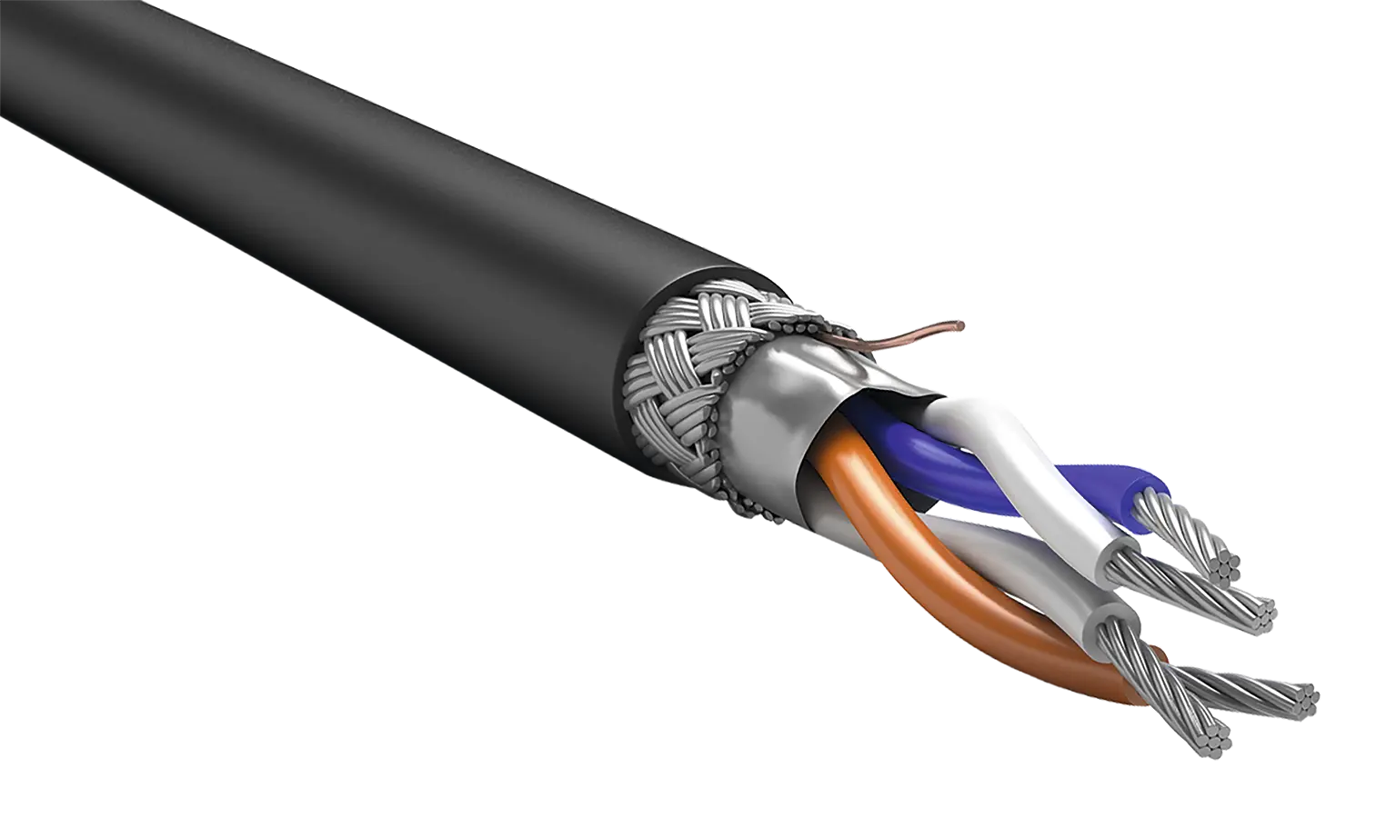 ITK Кабель интерфейсный RS-485 2х2х0,78 нг(А)-HF черный (200м)