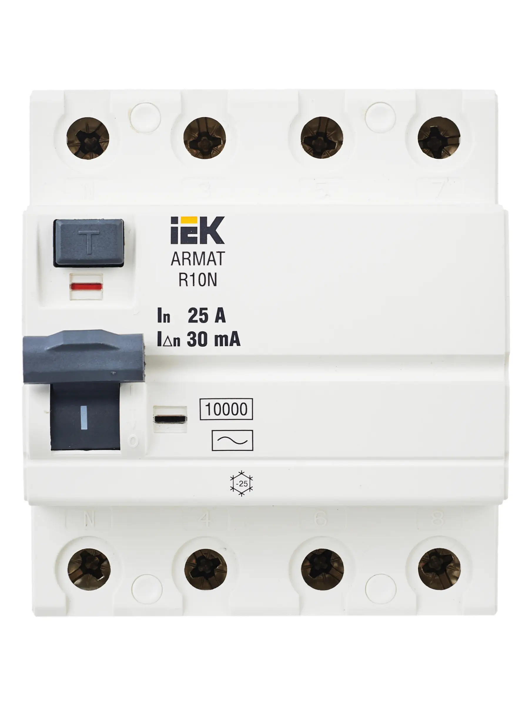 ARMAT Выключатель дифференциального тока R10N 4P 25А 30мА тип AC IEK ARMAT Выключатель дифференциального тока R10N 4P 25А 30мА тип AC IEK
