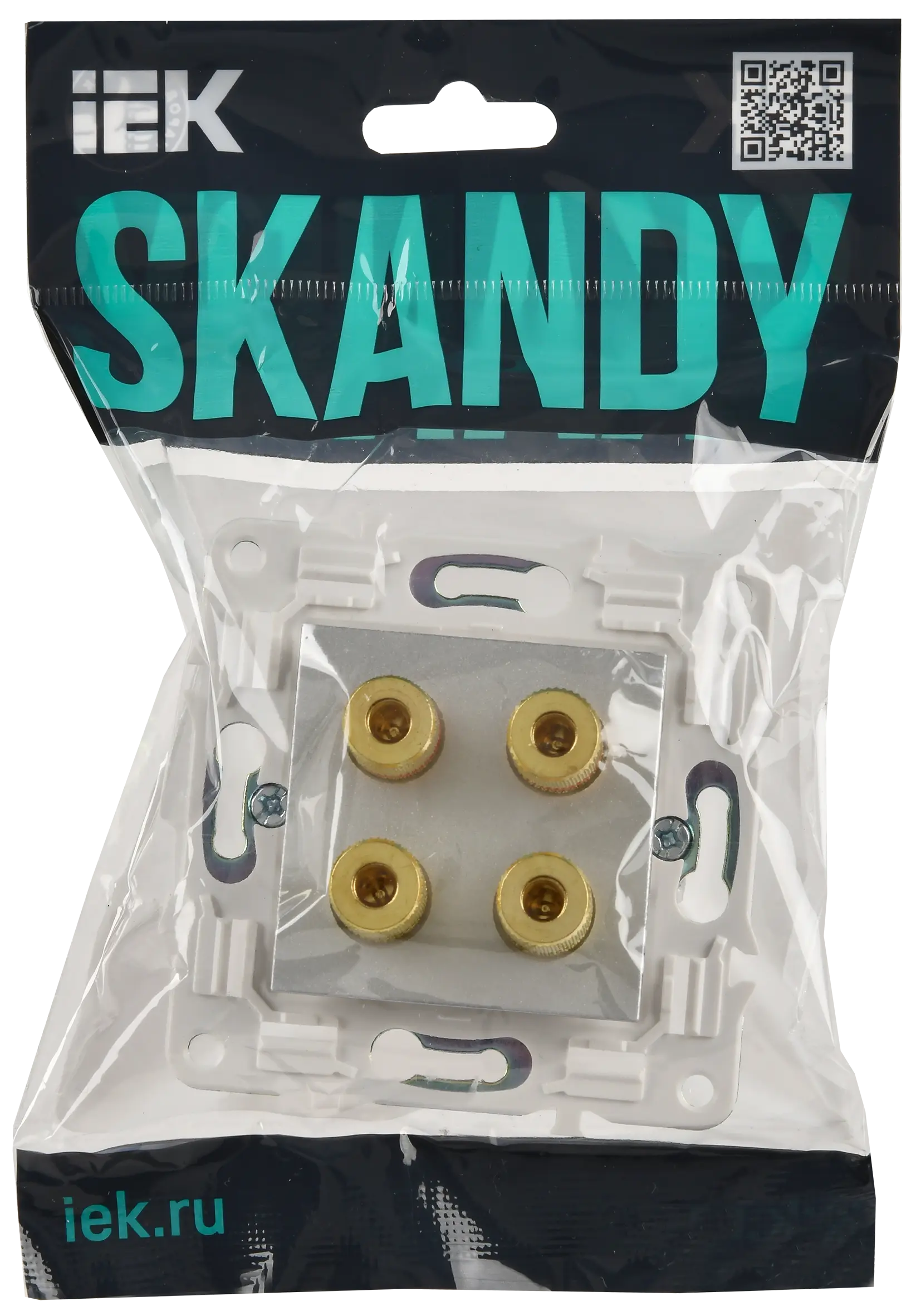 SKANDY Аудиорозетка 4-местная SK-A01S серебряный IEK