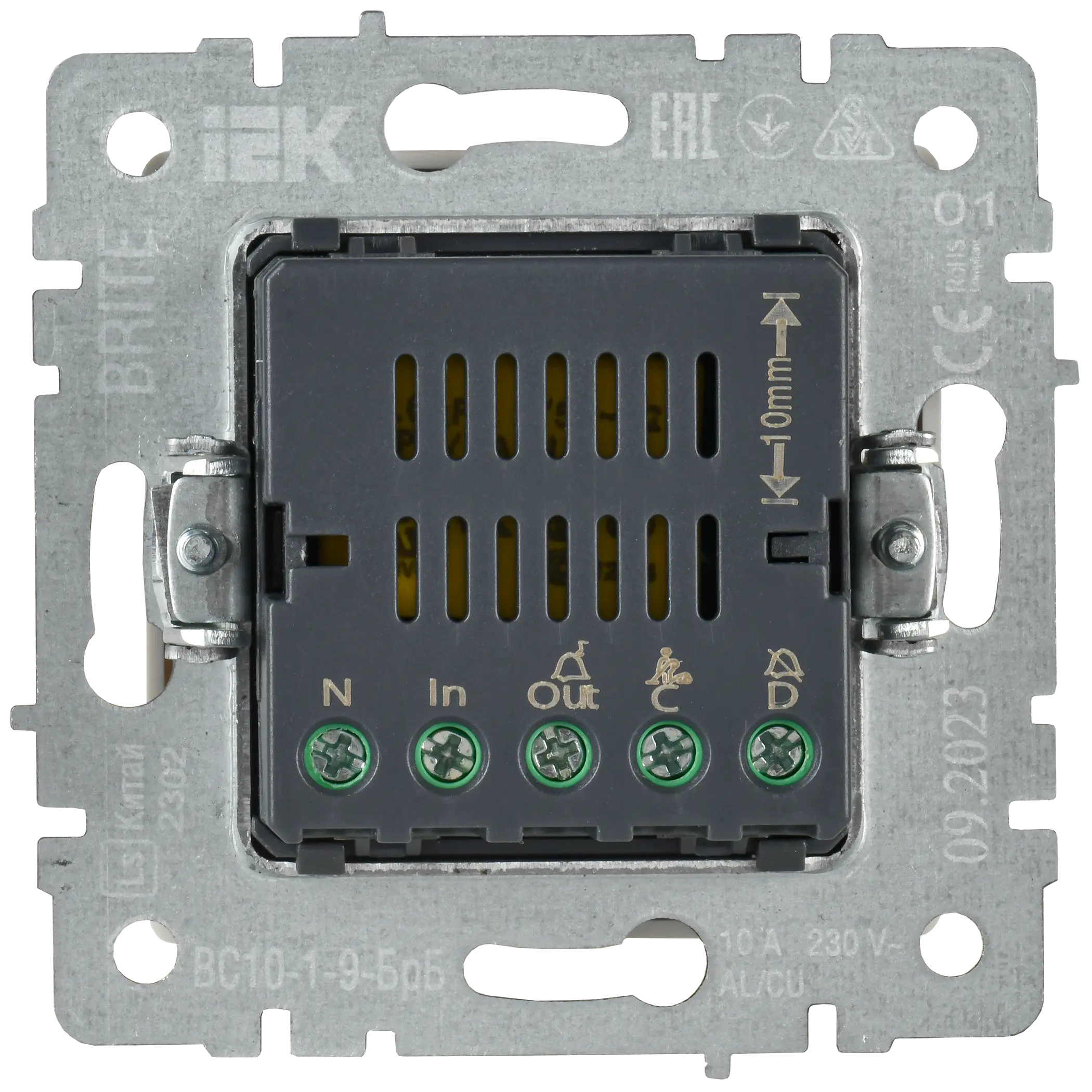 BRITE Кнопка звонка с индикацией для отелей 10А ВС10-1-9-БрБ белый IEK