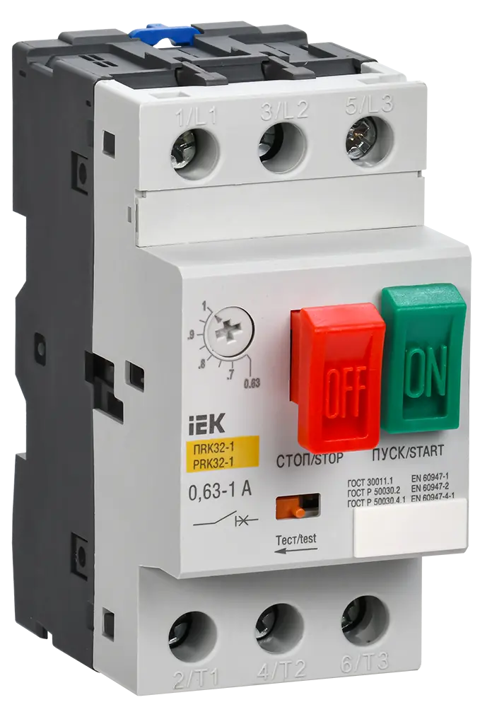 Пускатель ПРК32-1 In=1A Ir=0,63-1A Ue 660В IEK