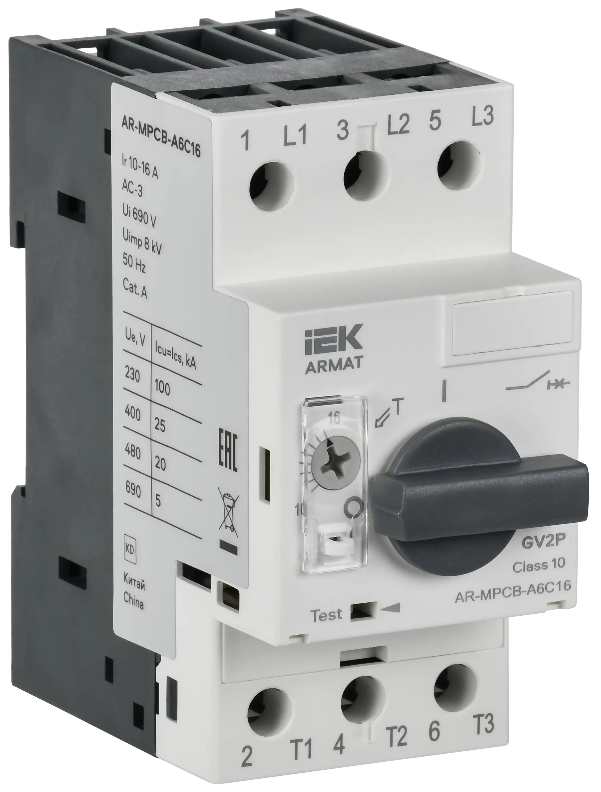 ARMAT Автоматический выключатель защиты двигателя A6 GV2P 10-16А IEK
