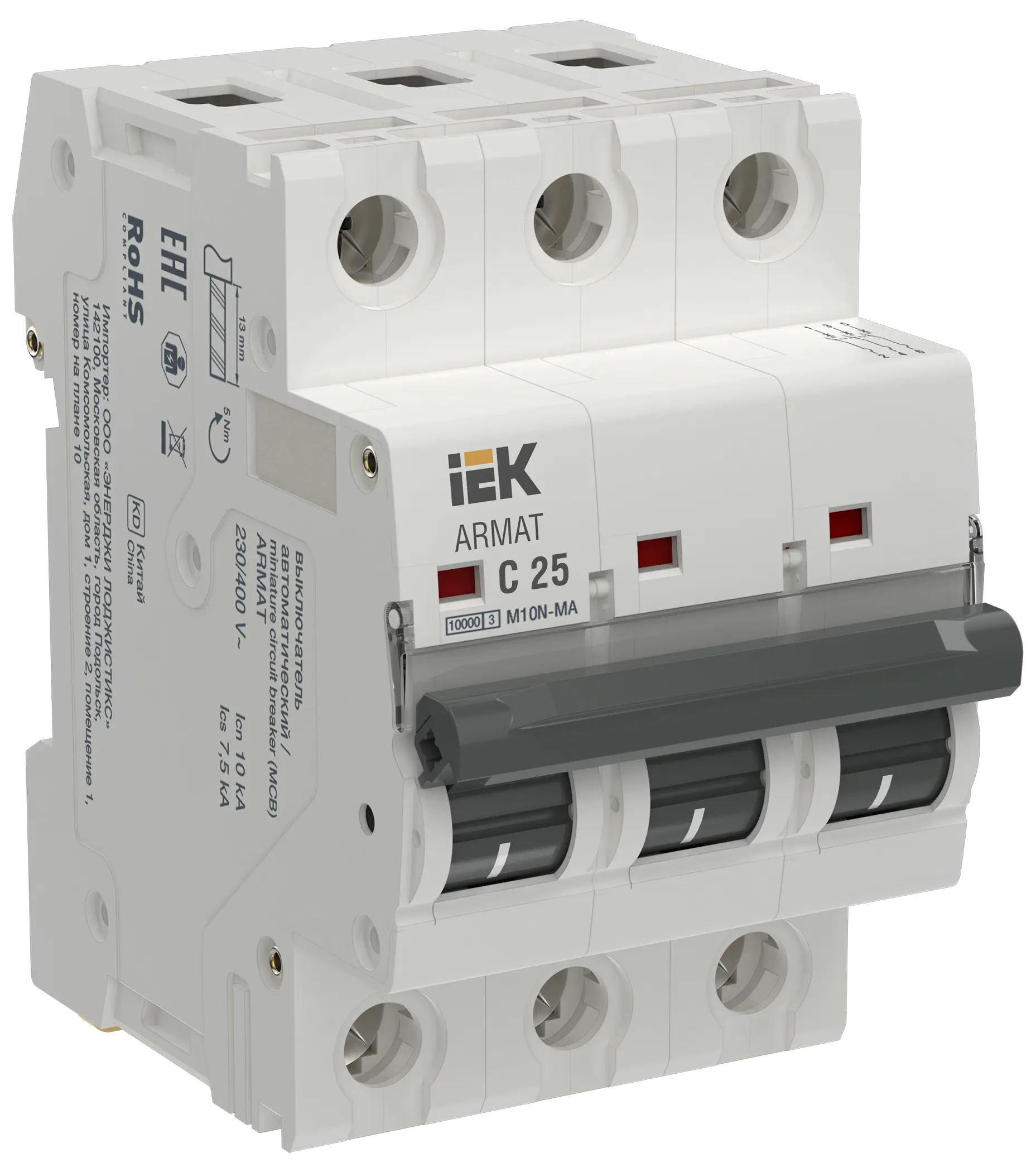 ARMAT Автоматический выключатель без теплового расцепителя M10N-MA 3P C 25А IEK ARMAT Автоматический выключатель без теплового расцепителя M10N-MA 3P C 25А IEK