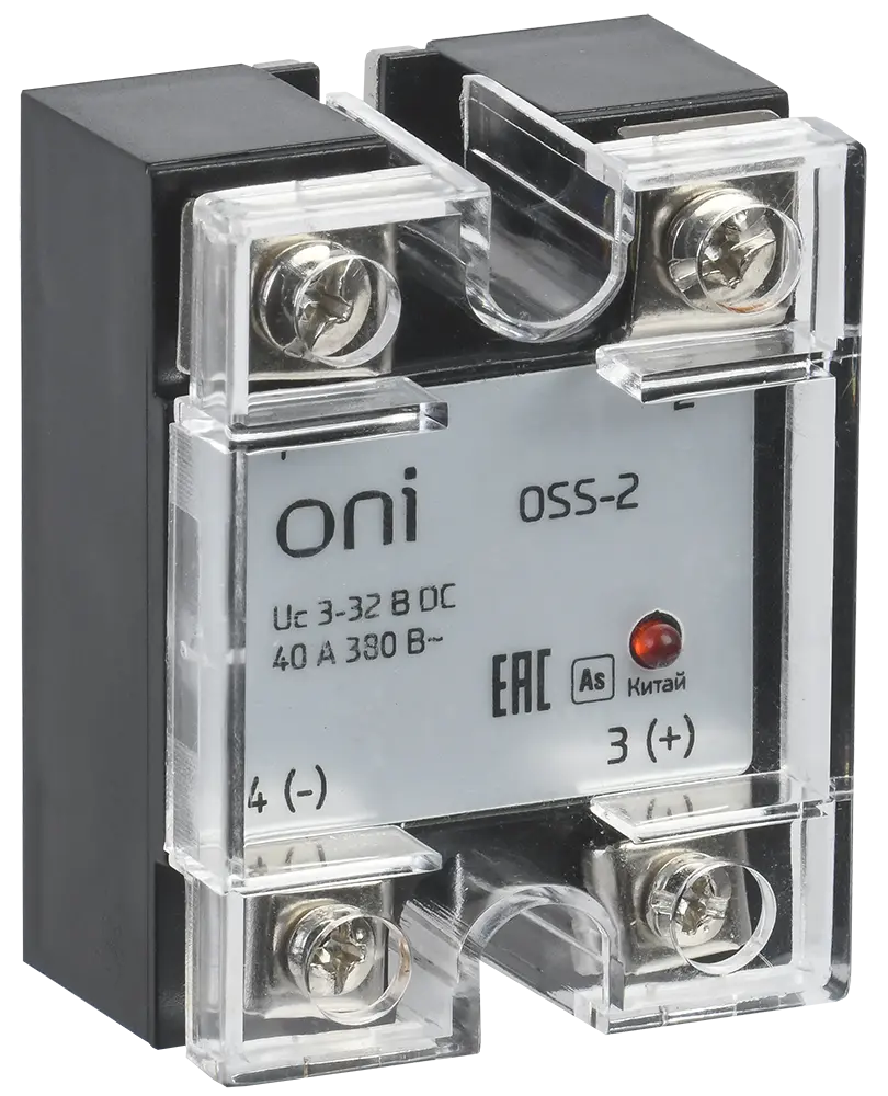 Реле твердотельное OSS-2 40А 380В AC 3-32В DC ONI Реле твердотельное OSS-2 40А 380В AC 3-32В DC ONI