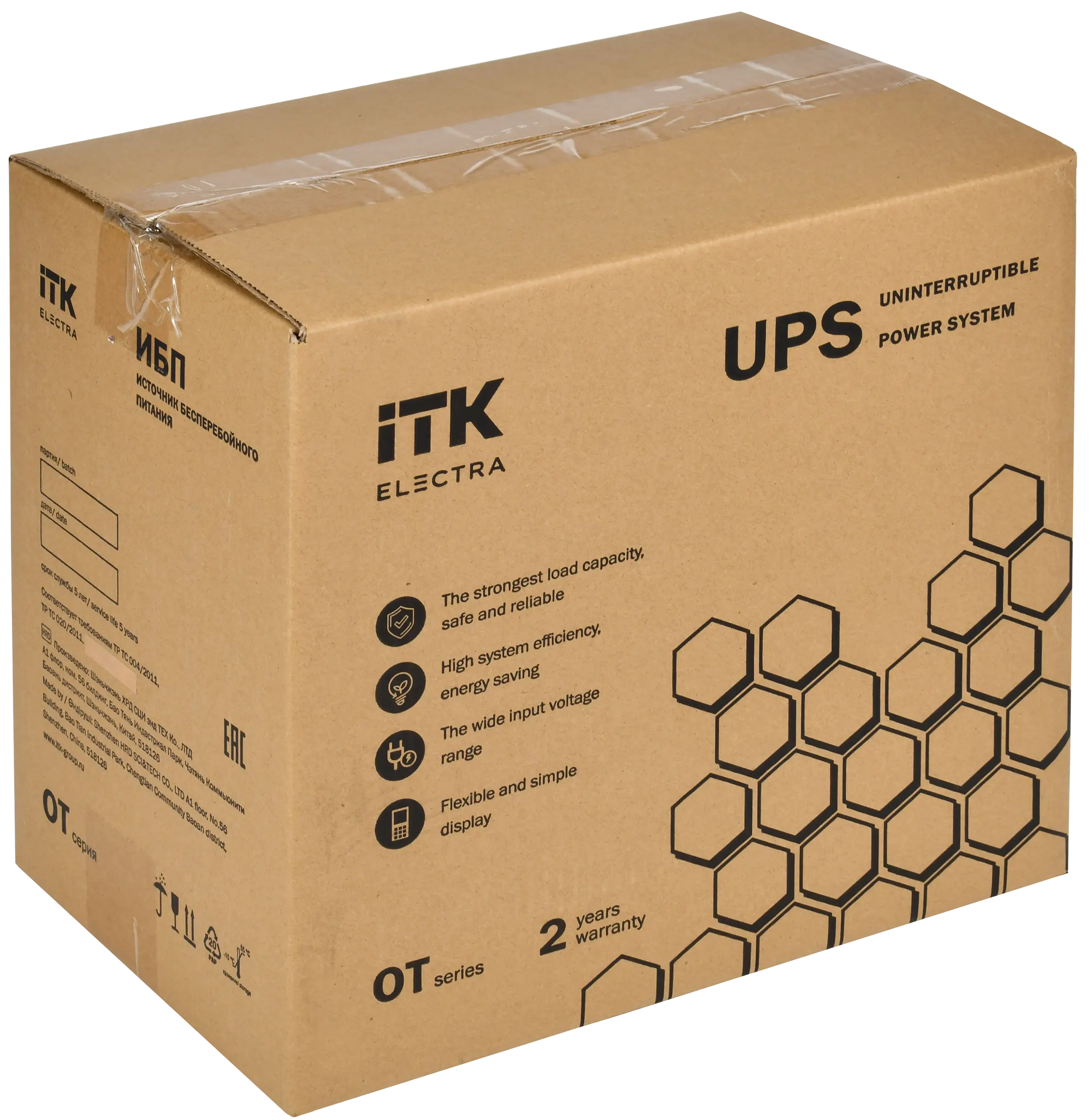 ITK ELECTRA OT ИБП однофазный онлайн 1кВА/1кВт LCD дисплей 24VDC 4хС13 с АКБ 2х9AH USB EPO RS232 SNMP слот Tower