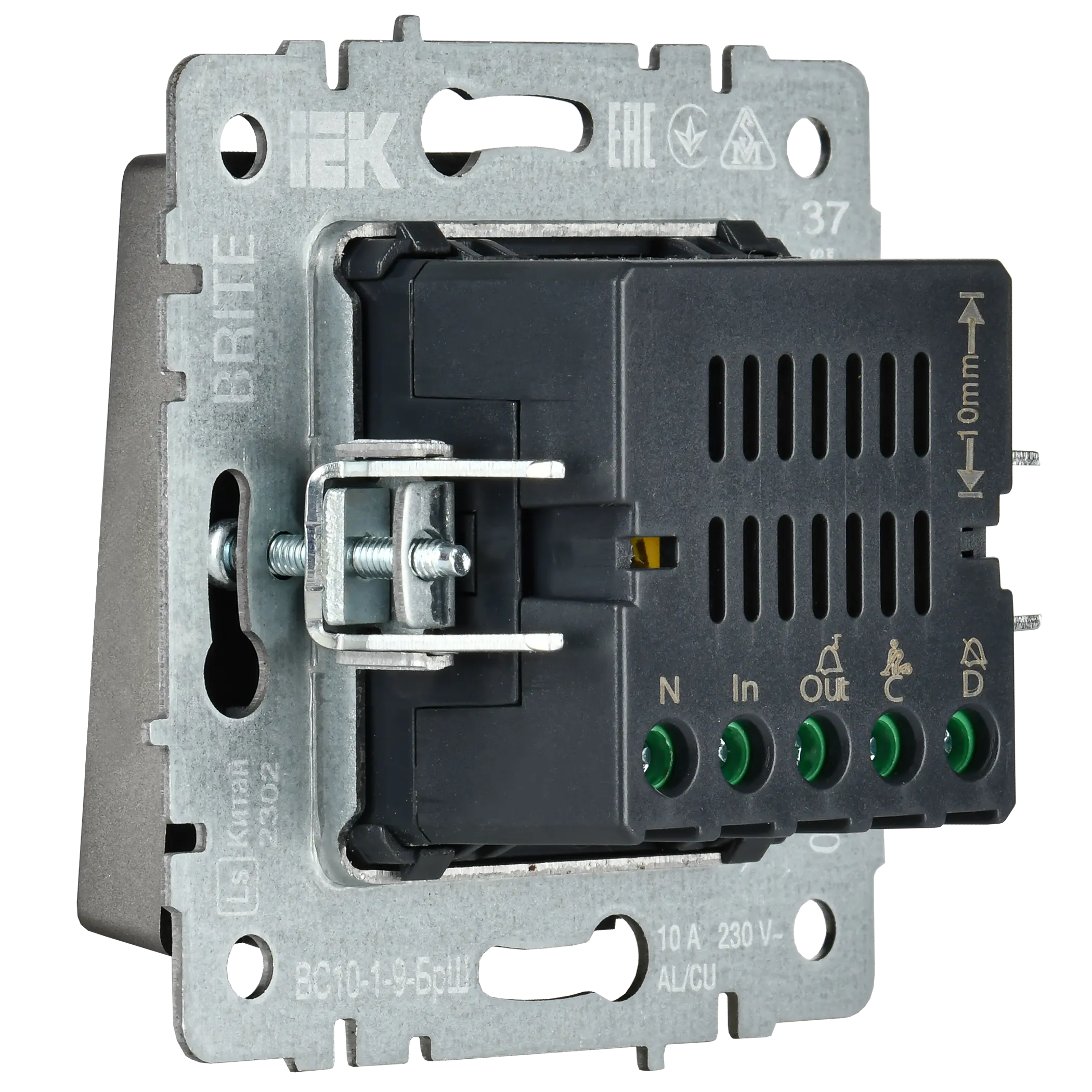 BRITE Кнопка звонка с индикацией для отелей 10А ВС10-1-9-БрС сталь IEK