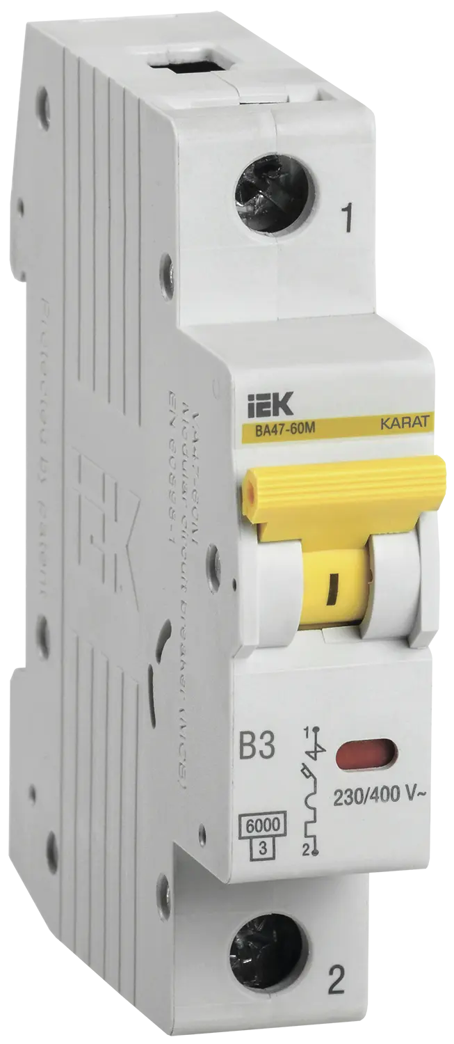 KARAT Автоматический выключатель ВА47-60M 1P B 3А 6кА IEK