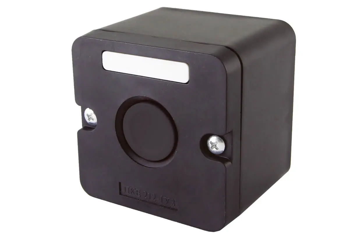 Пост кнопочный ПКЕ 212-1 У3, черная кнопка, IP40 TDM 