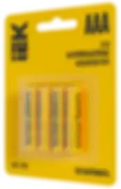 Батарейка щелочная Alkaline LR03/AAA (4шт/блистер) IEK Батарейка щелочная Alkaline LR03/AAA (4шт/блистер) IEK