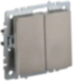 BRITE Выключатель 2-клавишный 10А ВС10-2-0-БрШ шампань IEK BRITE Выключатель 2-клавишный 10А ВС10-2-0-БрШ шампань IEK