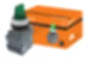 Переключатель на 3 положения с фиксацией M3SS1-21G короткая ручка(LED) d22мм/220B 1з+1р зеленый TDM